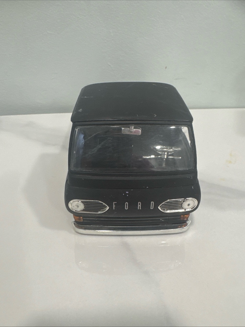 Ford Black Miniature Van Model with Chrome Accents